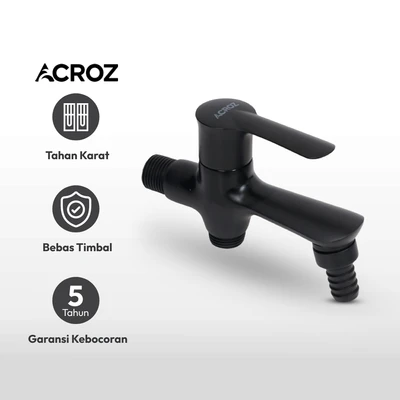 Gambar Acroz Veneto Keran Kamar Mandi 13x5.2x8.5 cm - Hitam