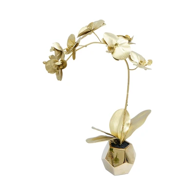 Gambar Informa Bunga Artifisial Orchid Dengan Pot 26x26x49 cm - Gold
