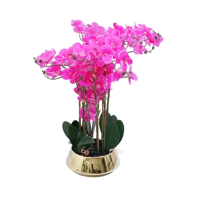 Gambar Informa Bunga Artifisial Orchid Dengan Pot 30x30x82 cm - Ungu