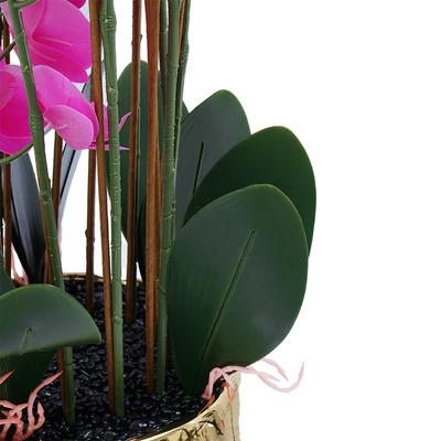 Gambar Informa Bunga Artifisial Orchid Dengan Pot 30x30x82 cm - Ungu