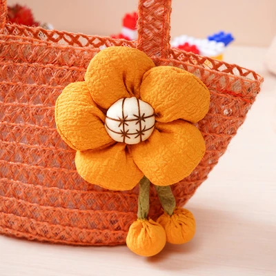 Gambar Ataru Tas Tangan Anak Straw Flower - Oranye