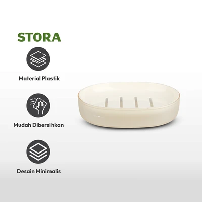 Gambar Stora 13.5x10.2x3 cm Tempat Sabun Batang - Putih Ivory