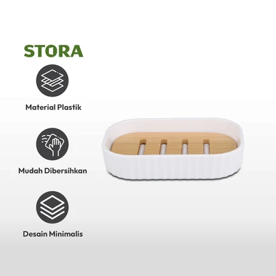 Gambar Stora 12.6x8.3x2.5 cm Tempat Sabun Batang - Putih
