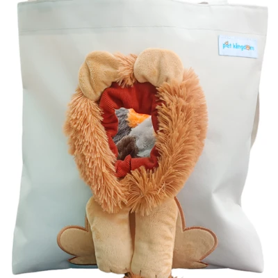 Gambar Pet Kingdom Tote Bag Hewan Lion Head - Krem Beige