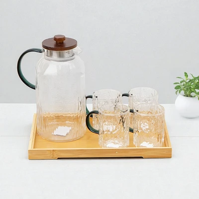 Gambar Appetite Jeza Teko Minum & Gelas Dengan Nampan Kaca 1.8 Liter Set 6 pcs