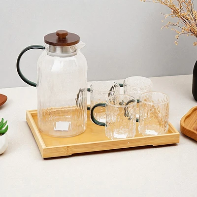 Gambar Appetite Jeza Teko Minum & Gelas Dengan Nampan Kaca 1.8 Liter Set 6 pcs