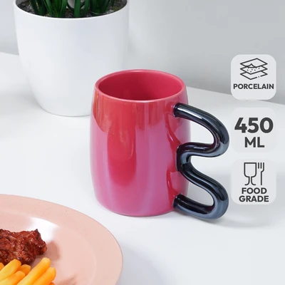 Jual Appetite Conary Mug Porcelain 450 ml - Merah / Hitam Terbaik | Informa
