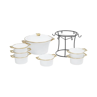 Gambar Appetite Hwasa Mangkuk Saji 2.3 Liter Set 8 pcs - Putih Matte
