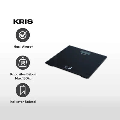 Gambar Kris 30.2x30.2x2.2 Cm Timbangan Badan Digital Personal - Hitam