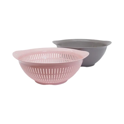 Gambar Selma Soiree Mangkuk Tiris Medium Set 2 pcs - Abu-Abu/Pink