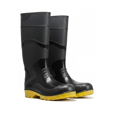 Gambar Krisbow Sepatu Boots Pengaman Dengan Midsole Ukuran 45 - Hitam