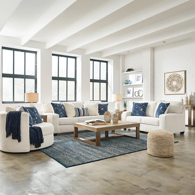 Gambar Ashley Padova Set Sofa Fabric 2 & 3 Seater - Putih Ivory