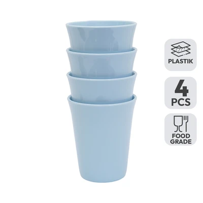 Gambar Selma Petite Gelas Plastik 250 ml Set 4 Pcs - Biru