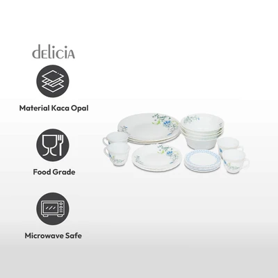 Gambar Delicia Spring Perlengkapan Makan Set 20 pcs