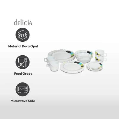 Gambar Delicia Metrics Perlengkapan Makan Set 20 pcs