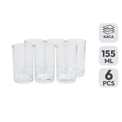 Gambar Delicia Gelas Kaca 155 ml Set 6 pcs Transparan