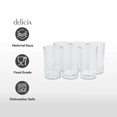 Gambar Delicia Gelas Kaca 155 ml Set 6 pcs Transparan