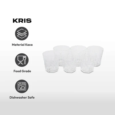 Gambar Delicia Gelas Kaca Stackable 240 ml Set 6 pcs Transparan