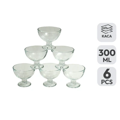 Gambar Delicia Gelas Es Krim Kaca 300 ml Set 6 pcs Transparan