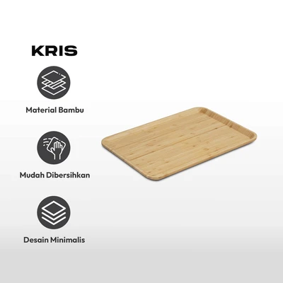 Gambar Kris Walde Nampan Saji Bambu Rectangle 45x32 cm - Cokelat