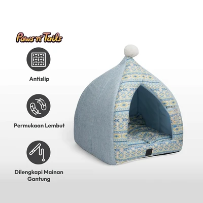 Gambar Paws N Tail Cave Tempat Tidur Hewan Linen