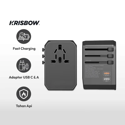 Gambar Krisbow Travel Adaptor Usb A Dan Type C 45 Watt