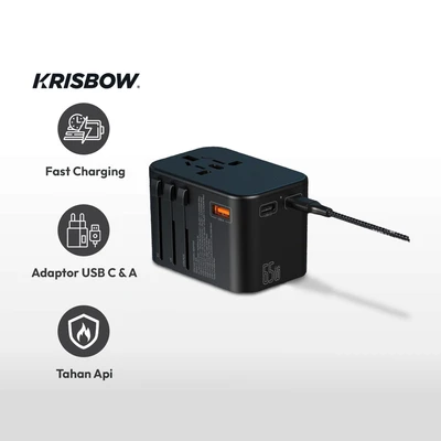 Gambar Krisbow Travel Adaptor Usb A Dan Type C 65 Watt