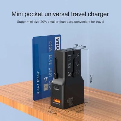 Gambar Krisbow Travel Adaptor Usb A & Type C 20 Watt