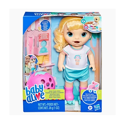Gambar Baby Alive Boneka Bayi Roller Skate Blonde Hair F5649