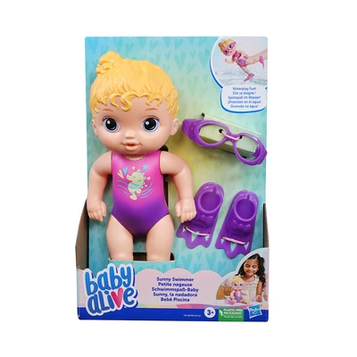 Gambar Baby Alive Boneka Bayi Sunny Swimmer Blonde F8140