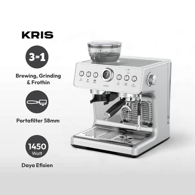 Gambar Kris 3 Ltr Espresso Coffee Maker 20 Bar - Silver