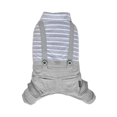 Gambar Doggy Dolly Ukuran S Baju Jumper Anjing Stripe - Abu-Abu