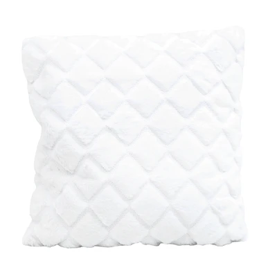 Gambar Informa Demi Bantal Sofa Polyester Quilt Faux Fur 45x45 cm - Putih
