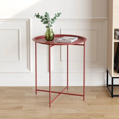 Gambar Soleil Meja Teras Dengan Tray - Merah Scarlet