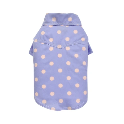 Gambar Doggy Dolly Ukuran S Baju Kemeja Kasual Anjing - Biru