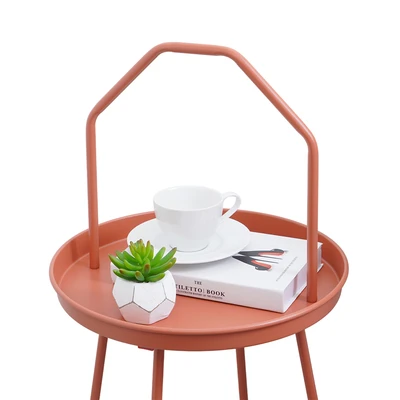 Gambar Informa Hanna Meja Sisi Round - Merah Terracotta