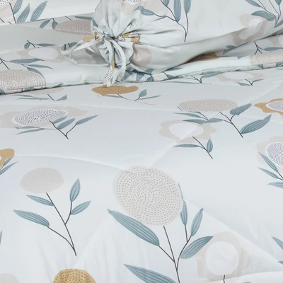 Gambar Sleeplite 160x200 cm Set 6 Pcs Seprai Queen Microfiber Flower Ellie