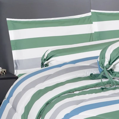 Gambar Sleeplite 120x200 cm Set 4 Pcs Seprai Single Microfiber Stripe Eden