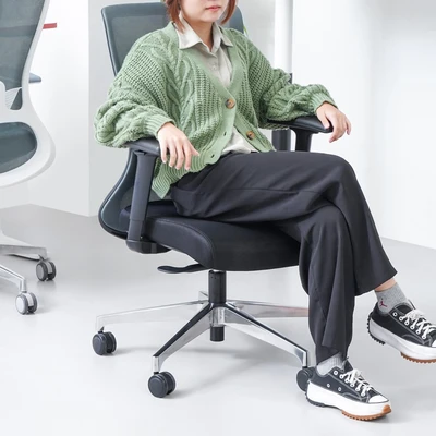 Gambar Sunon Neo Winger Kursi Kantor Sandaran Rendah - Hitam/Abu-Abu