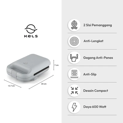 Gambar Kels Avery Waffle Maker Square - Abu-Abu