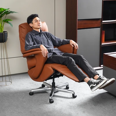 Gambar Sevati Usof Kursi Kantor Sandaran Tinggi - Cokelat