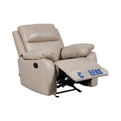 Gambar Cheers Mario Sofa Recliner Rocking Kulit 1 Seater - Cokelat Latte
