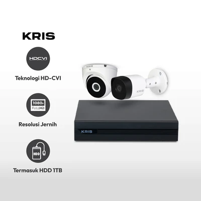 Gambar Kris Set 4 Pcs Kamera Cctv Cvi Cooper 2mp Dengan Dvr & Hdd 1tb