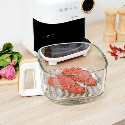 Gambar Kels Trevo Air Fryer Glass Steam 4.2 Liter 800 Watt - Putih