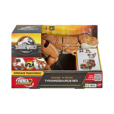 Gambar Jurassic World Figure Fierce Changers Chase & Roar Tyrannosaurus Rex - Cokelat