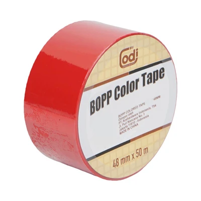 Gambar Odi Isolasi Bopp Colored 50 Meter 48 mm - Merah