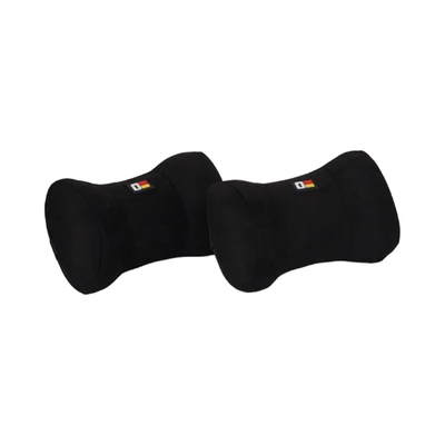 Gambar Otto Klasse Set 2 Pcs Bantal Leher Kursi Mobil Suede - Hitam