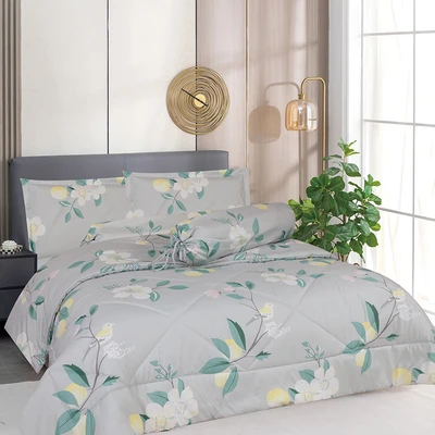 Gambar Sleeplite 160x200 cm Set 6 Pcs Seprai Queen Microfiber Flower Layla