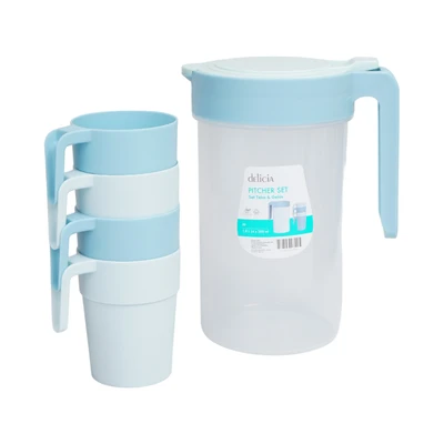 Gambar Delicia Murray Teko & Gelas Set 5 pcs - Biru Muda