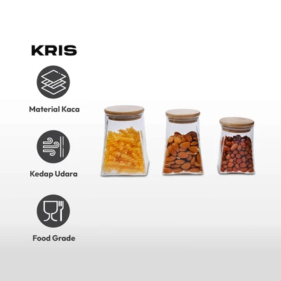 Gambar Kris Set 3 Pcs Costa Stoples Kaca Borosilicate